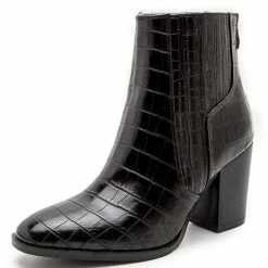 Nuheel® Nuheel Imitation Crocodile Leather Ankle Boots Thick Heel Heeled Boots Chelsea Boots Woman