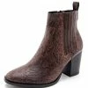 Nuheel® Nuheel Imitation Snake Skin Ankle Boots Thick Heel Heeled Boots Bootie For Women
