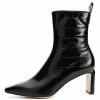 Nuheel® Nuheel Leather Ankle Boots Crocodile Pattern Booties For Women Black 11 Ankle & Bootie