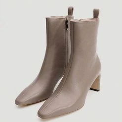 Nuheel® Nuheel Leather Ankle Boots Crocodile Pattern Booties For Women Black 11 Ankle & Bootie