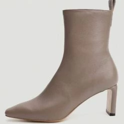 Nuheel® Nuheel Leather Ankle Boots Crocodile Pattern Booties For Women Black 11 Ankle & Bootie