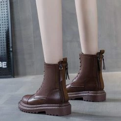 Nuheel® Ankle & Bootie Nuheel Leather Ankle Boots Women Keep Warm Chelsea Boots Plus Velvet Snow Boots