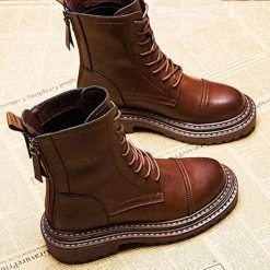 Nuheel® Ankle & Bootie Nuheel Leather Ankle Boots Women Keep Warm Chelsea Boots Plus Velvet Snow Boots