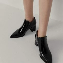 Nuheel® Nuheel Leather Booties For Women Ankle Boots Designer Booties Black 11 Ankle & Bootie