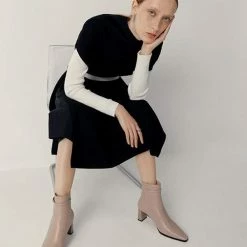 Nuheel® Nuheel Leather Booties For Women Metal Buckle Ankle Boots Black 11 Ankle & Bootie