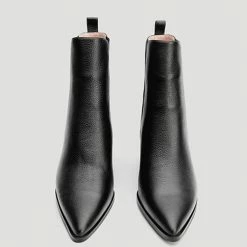 Nuheel® Ankle & Bootie Nuheel Leather Booties For Women Pointed Chelsea Boots Ankle Boots Brown 11