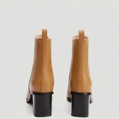 Nuheel® Ankle & Bootie Nuheel Leather Booties For Women Pointed Chelsea Boots Ankle Boots Brown 11