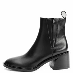 Nuheel® Nuheel Leather Round Toe Chelsea Boots Designer Shoes Ankle Boots Women Ankle & Bootie