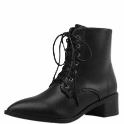 Nuheel® Nuheel Pointed Toe Witch Boots All-Match Leather Ankle Boots Bootie 8.5 Ankle & Bootie