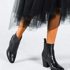 Nuheel® Ankle & Bootie Nuheel PU Ankle Boots Thick Heeled Boots Chelsea Boots For Women Bootie 11