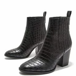 Nuheel® Ankle & Bootie Nuheel PU Ankle Boots Thick Heeled Boots Chelsea Boots For Women Bootie 11