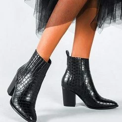 Nuheel® Ankle & Bootie Nuheel PU Ankle Boots Thick Heeled Boots Chelsea Boots For Women Bootie 11