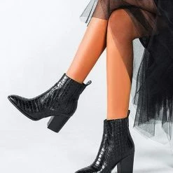 Nuheel® Ankle & Bootie Nuheel PU Ankle Boots Thick Heeled Boots Chelsea Boots For Women Bootie 11