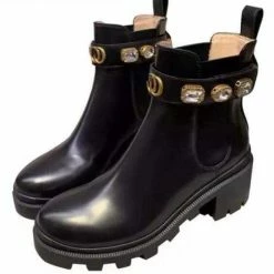 Nuheel® Ankle & Bootie Nuheel Rhinestone Platform Boots Buckle Ankle Boots Chelsea Boots Women