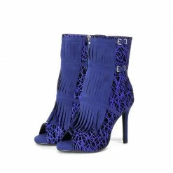 Nuheel® Woman NUHEEL Royal Blue Boots Womens Tassel Zipper Fashion High Heels