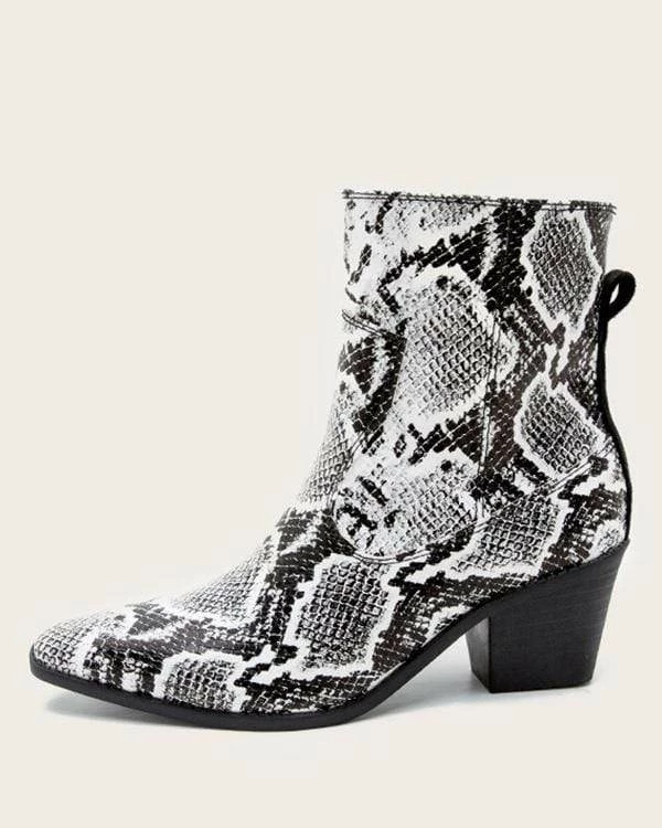 Nuheel® Ankle & Bootie Nuheel Snake Pattern Ankle Boots Thick Heeled Boots Bootie Platform Boots For Women 11 4 Nuheel® Ankle & Bootie Nuheel Snake Pattern Ankle Boots Thick Heeled Boots Bootie Platform Boots For Women 11