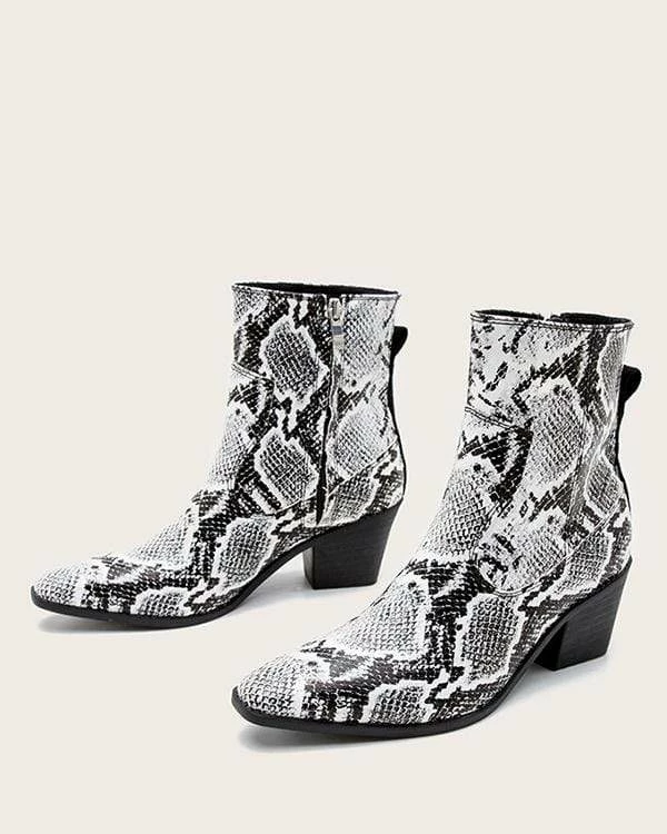 Nuheel® Ankle & Bootie Nuheel Snake Pattern Ankle Boots Thick Heeled Boots Bootie Platform Boots For Women 11 5 Nuheel® Ankle & Bootie Nuheel Snake Pattern Ankle Boots Thick Heeled Boots Bootie Platform Boots For Women 11