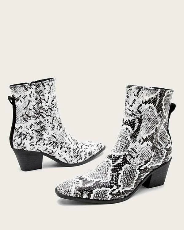 Nuheel® Ankle & Bootie Nuheel Snake Pattern Ankle Boots Thick Heeled Boots Bootie Platform Boots For Women 11 6 Nuheel® Ankle & Bootie Nuheel Snake Pattern Ankle Boots Thick Heeled Boots Bootie Platform Boots For Women 11
