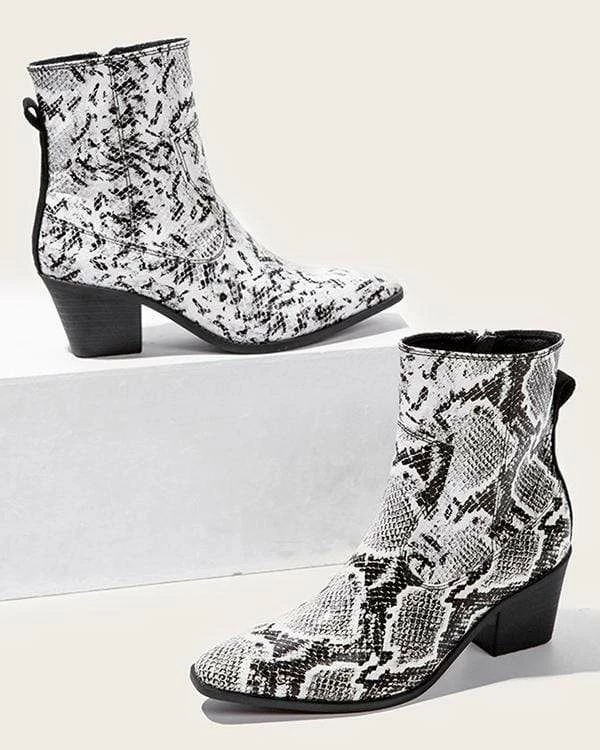 Nuheel® Ankle & Bootie Nuheel Snake Pattern Ankle Boots Thick Heeled Boots Bootie Platform Boots For Women 11 7 Nuheel® Ankle & Bootie Nuheel Snake Pattern Ankle Boots Thick Heeled Boots Bootie Platform Boots For Women 11