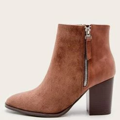 Nuheel® Nuheel Suede Ankle Boots For Women Thick Heel Chelsea Boots Bootie Platform Boots 11