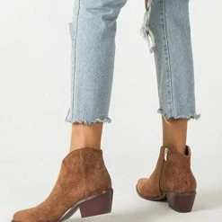 Nuheel® Nuheel Suede Ankle Boots Thick Heeled Boots Bootie Platform Boots For Women 11