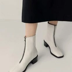 Nuheel® Nuheel Zipper Mid-Tube Platform Thick Heel Fashion Booties For Women