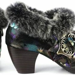 Nuheel® Womens Leather Ankle Boots Low Block Heel Boots Winter Fur Lined Woman 12 Nuheel® Womens Leather Ankle Boots Low Block Heel Boots Winter Fur Lined Woman