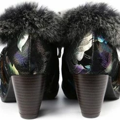 Nuheel® Womens Leather Ankle Boots Low Block Heel Boots Winter Fur Lined Woman 13 Nuheel® Womens Leather Ankle Boots Low Block Heel Boots Winter Fur Lined Woman