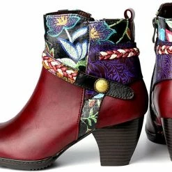 Nuheel® Womens Winter Boots Ankle Boots Low Block Heel Squre Toe Comfort Boots