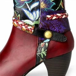 Nuheel® Womens Winter Boots Ankle Boots Low Block Heel Squre Toe Comfort Boots