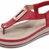 Nuheel® Woman Women T-Strap Wedge Sandals Beach Anti Slip Walking Shoes