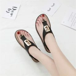 Nuheel® Woman Women T-Strap Wedge Sandals Beach Anti Slip Walking Shoes