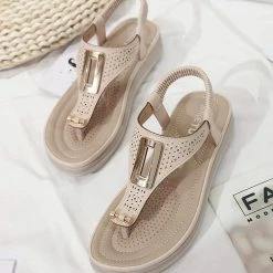 Nuheel® Woman Women T-Strap Wedge Sandals Beach Anti Slip Walking Shoes