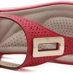 Nuheel® Woman Women T-Strap Wedge Sandals Beach Anti Slip Walking Shoes