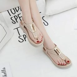 Nuheel® Woman Women T-Strap Wedge Sandals Beach Anti Slip Walking Shoes