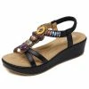 Nuheel® Women's Summer Beach Wedge Sandals Bohemia Flip-Flop Ankle Strap Causal Gladiator Outdoor Shoes