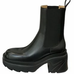 Nuheel® Nuheel Leather Platform Chelsea Boots For Women Colorblock Black Boots 12