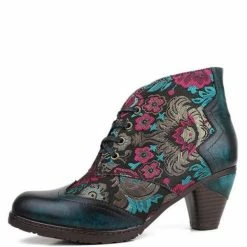 Nuheel® Nuheel Retro Bohemian Ethnic Style Ankle Boots Leather Handmade Short Boots