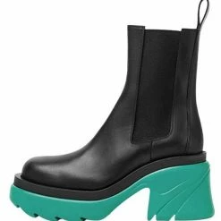 Nuheel® Nuheel Leather Platform Chelsea Boots For Women Colorblock Black Boots 12