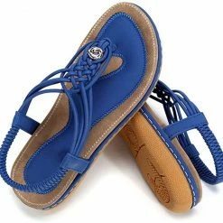 Nuheel® Ladies Sandals Summer Beach Flip Flops Elastic T-Strap Flat Sandals