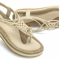 Nuheel® Ladies Sandals Summer Beach Flip Flops Elastic T-Strap Flat Sandals