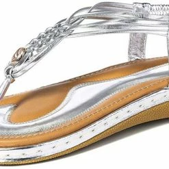 Nuheel® Ladies Sandals Summer Beach Flip Flops Elastic T-Strap Flat Sandals