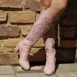 Nuheel® Nuheel Pink Cowgirl Boots Women Embroidery Platforms Boots Fashion Western Boots High Boots Woman 8 Nuheel® Nuheel Pink Cowgirl Boots Women Embroidery Platforms Boots Fashion Western Boots High Boots Woman