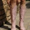 Nuheel® Nuheel Pink Cowgirl Boots Women Embroidery Platforms Boots Fashion Western Boots High Boots Woman 2 Nuheel® Nuheel Pink Cowgirl Boots Women Embroidery Platforms Boots Fashion Western Boots High Boots Woman