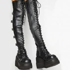 Nuheel® Nuheel Gothic High Heels Long Boots Dark Punk Goth Harajuku Platforms Above The Knee Boots 16 Nuheel® Nuheel Gothic High Heels Long Boots Dark Punk Goth Harajuku Platforms Above The Knee Boots