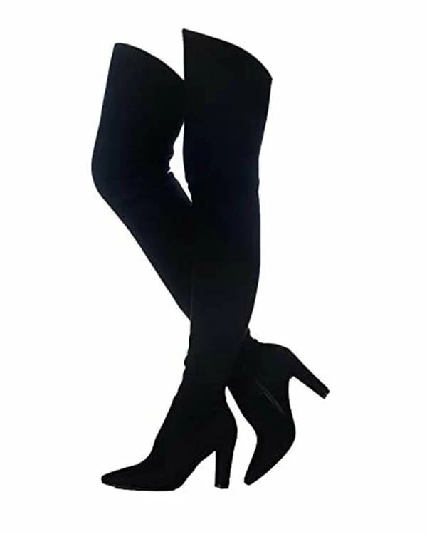 Nuheel® Nuheel Thigh High Boots Women Over The Knee Boots Stretch Suede High Heel 3 Nuheel® Nuheel Thigh High Boots Women Over The Knee Boots Stretch Suede High Heel