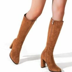 Nuheel® Nuheel Suede Knee High Boots Thick Heel Side Zipper Black Boots For Women Heeled Boots Woman 19 Nuheel® Nuheel Suede Knee High Boots Thick Heel Side Zipper Black Boots For Women Heeled Boots Woman