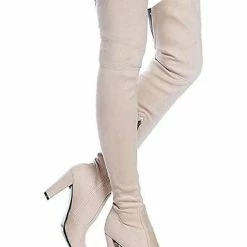 Nuheel® Nuheel Thigh High Boots Women Over The Knee Boots Stretch Suede High Heel 33 Nuheel® Nuheel Thigh High Boots Women Over The Knee Boots Stretch Suede High Heel