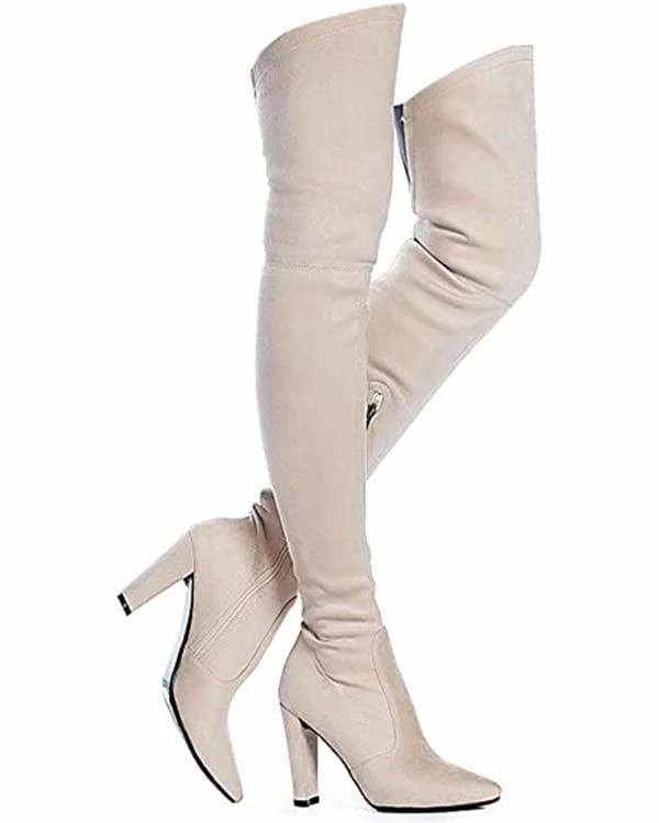 Nuheel® Nuheel Thigh High Boots Women Over The Knee Boots Stretch Suede High Heel 13 Nuheel® Nuheel Thigh High Boots Women Over The Knee Boots Stretch Suede High Heel