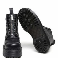 Nuheel® Nuheel Cowhide Platform Boots For Women Front Zipper Combat Boots Black Boots 10 Ankle & Bootie 17 Nuheel® Nuheel Cowhide Platform Boots For Women Front Zipper Combat Boots Black Boots 10 Ankle & Bootie